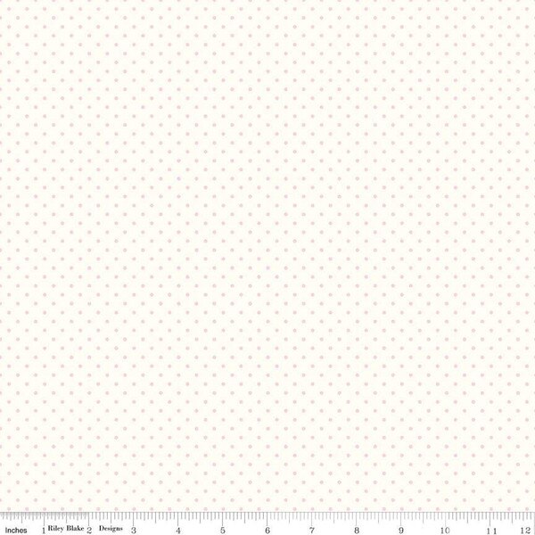 Swiss Dot in Baby Pink on Le Crème (c600-75 baby pink) | Swiss Dot | Riley Blake Designs | Riley Blake