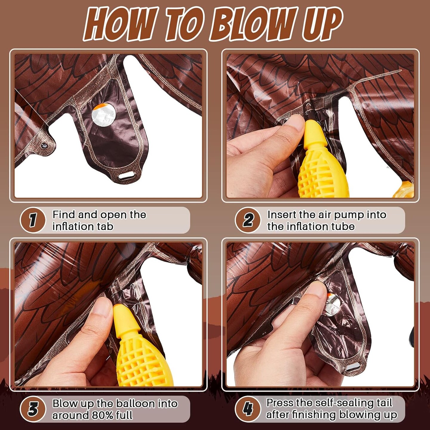 6 Pcs 3D Patriotic Giant Eagle Foil Balloons 32 x 26 Inch