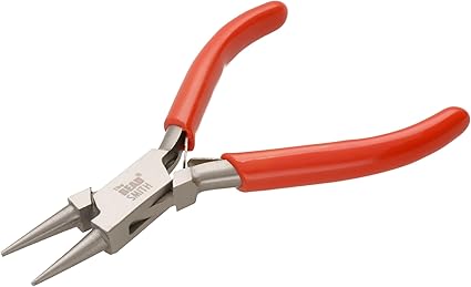The Beadsmith Micro Round Nose Pliers - Economy Pliers - 4.5 Inches (114 mm) Precision Tool with Spring Action Handle for Jewelry Making, DIY Projects, and Crafting