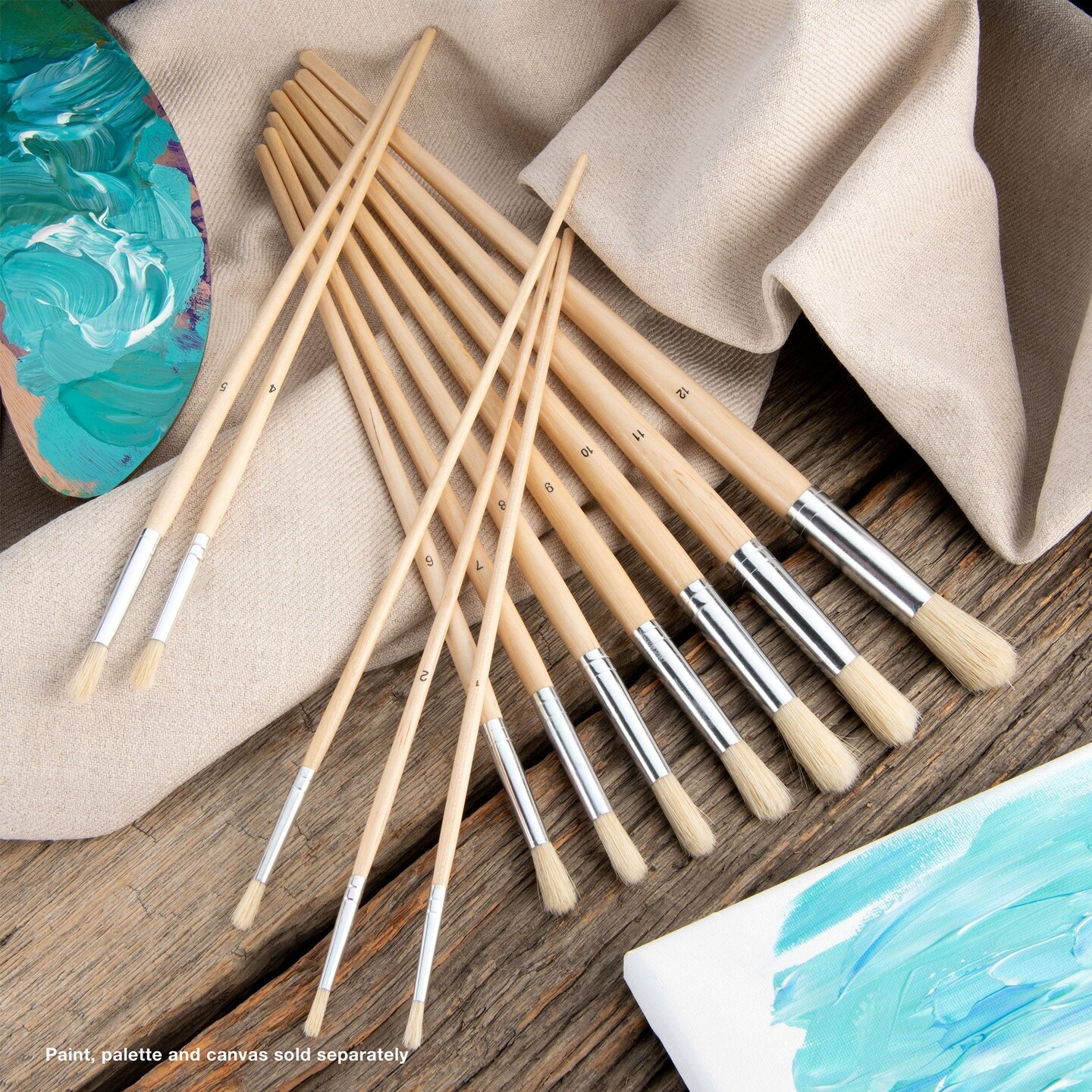 RSET-9602 | 12pc Stiff White Bristle Round Brush Set
