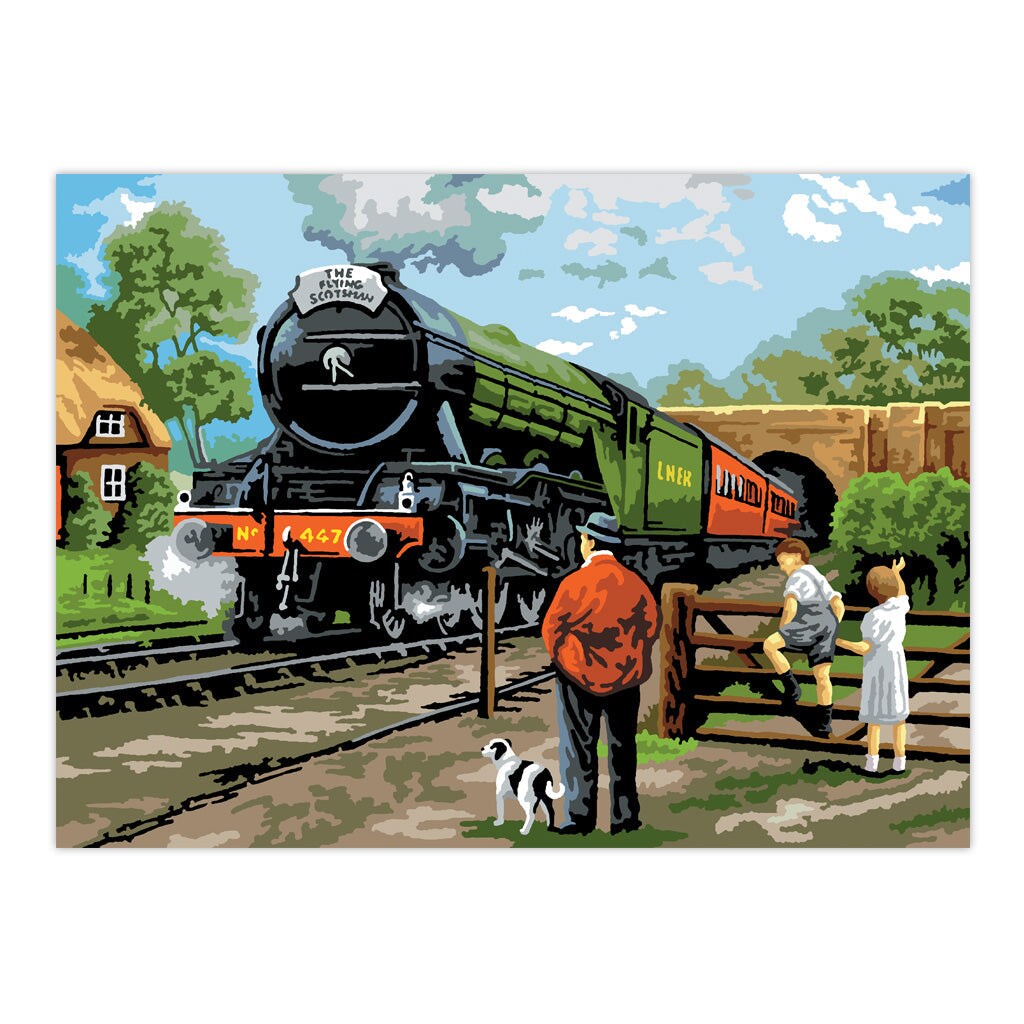 PAL15 | Painting by numbers&#x2122; 13pc 11.25&#x22; x 13.375&#x22; Steam Train Painting Project