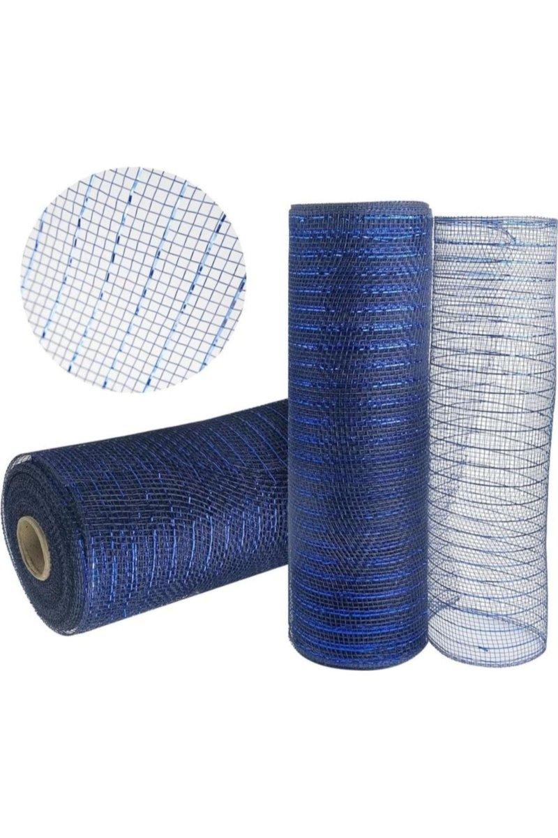 10&#x22; Poly Deco Mesh: Metallic Navy/Royal (10 Yards)