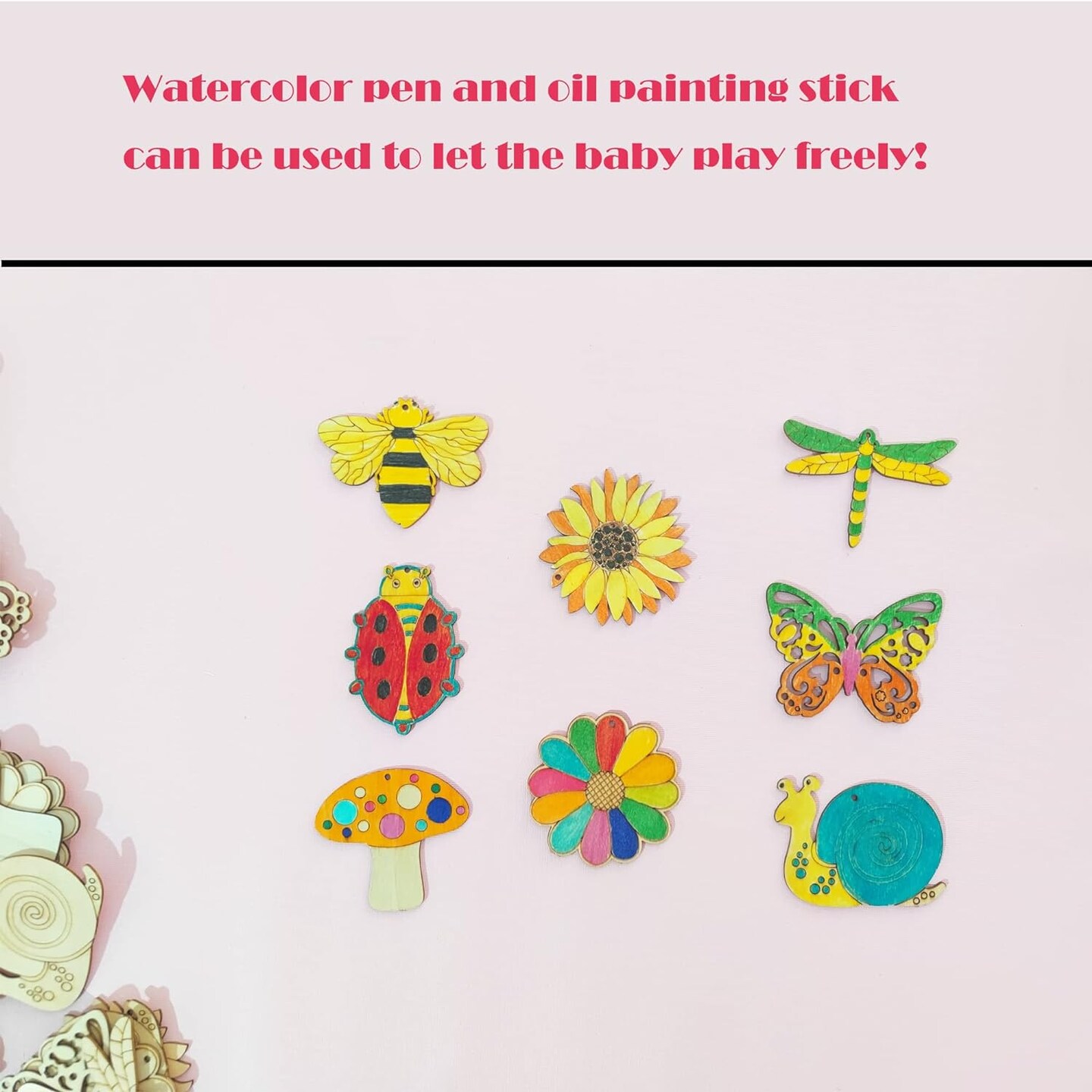 48PCS Unfinished Wood Insect Cutouts