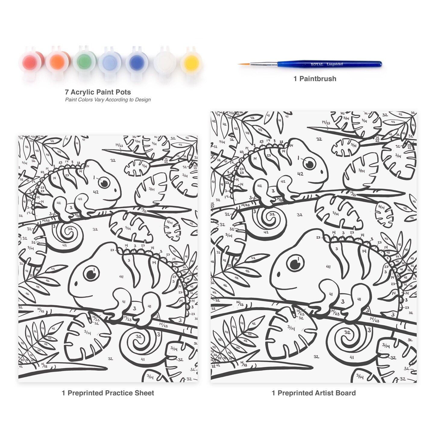 MFP19 | Painting by numbers&#x2122; Children&#x27;s 10pc 8.75&#x22; x 11.75&#x22; Chameleons Painting Project