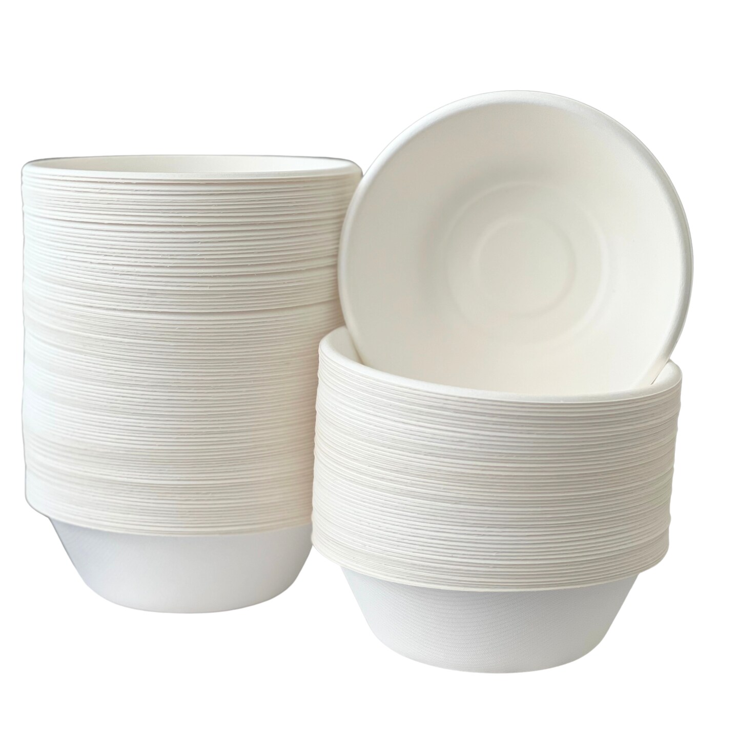Greener Settings 150-Pack 18 oz Compostable Paper Bowls &#x2013; Heavy-Duty Bagasse, Biodegradable, Microwavable, Grease-Resistant, for Hot Soups, Salads, and Snacks