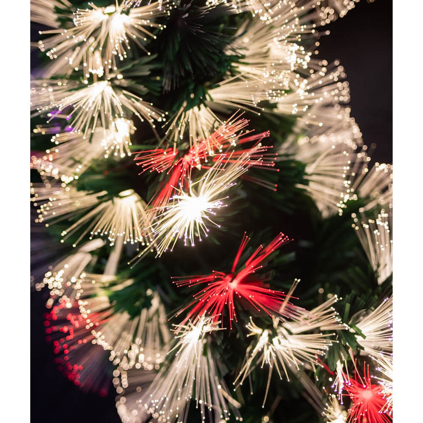 24" Fiber Optic Wreath Multicolor & White Lighted Holiday Wreath with Built-In Effects