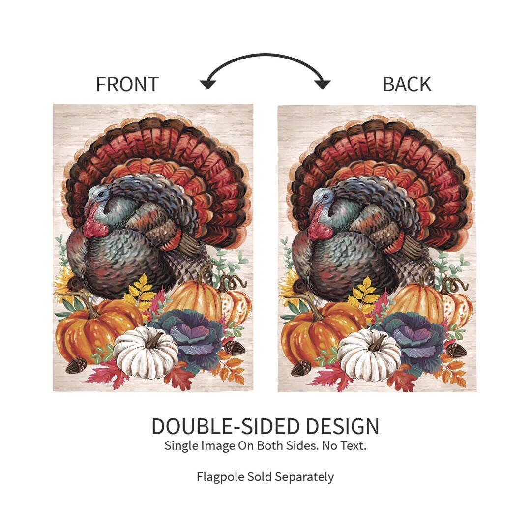 Elaborate Turkey 2 Sided Garden Flag
