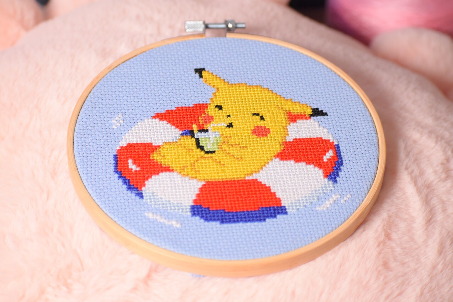 Beginner Friendly Pokémon Pikachu Cross Stitch Kit, Floating Pikachu ...