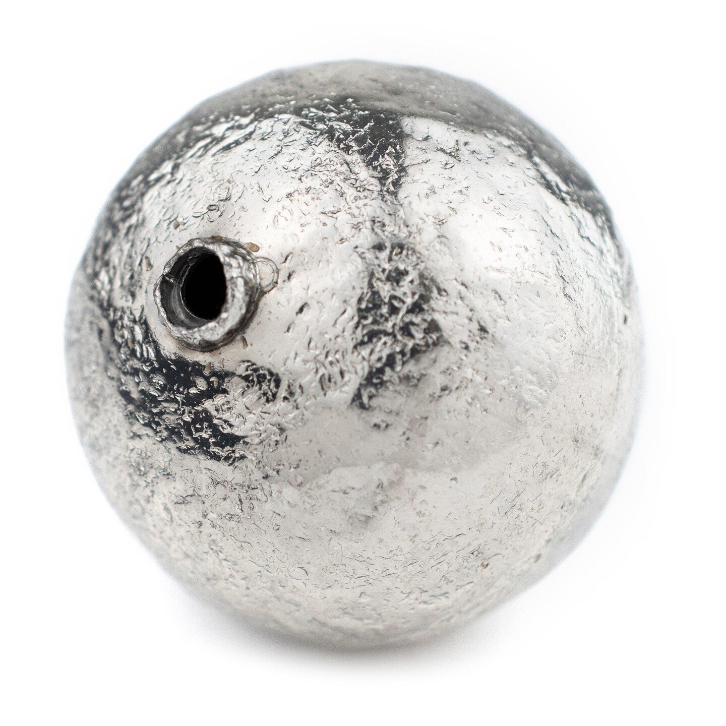 The Bead Chest Jumbo Hollow Silver Bead (46mm): Large Centerpiece Pendant Bead for Necklaces