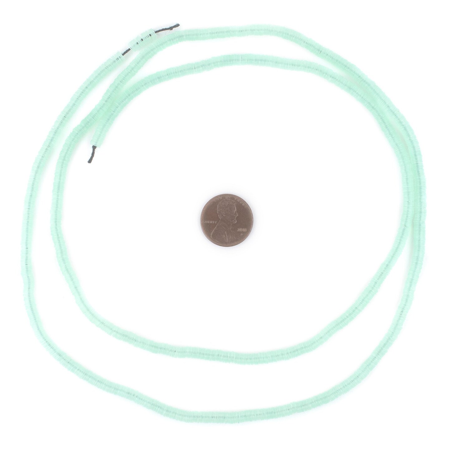 The Bead Chest Translucent Aquamarine Vinyl Phono Record Beads (4mm)