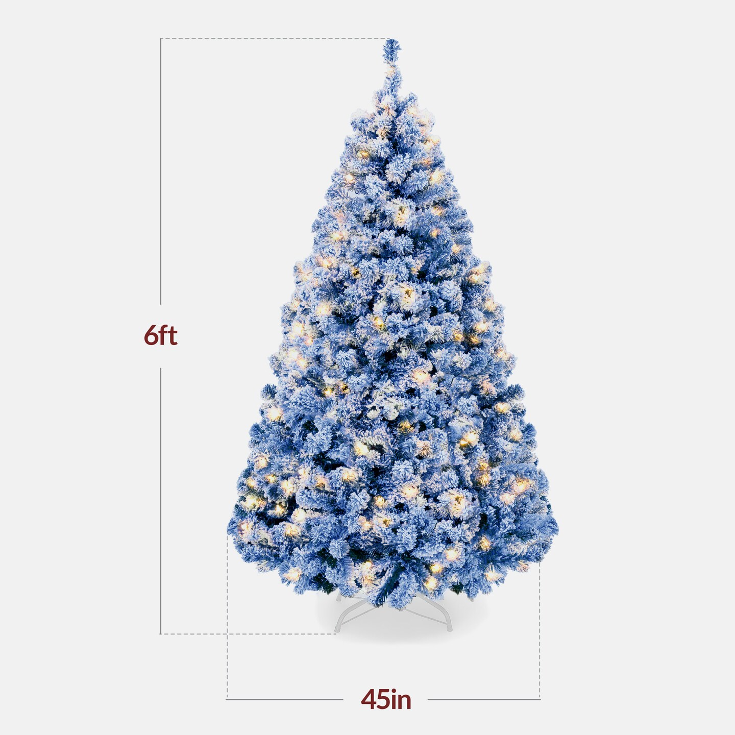Best Choice Products Artificial Flocked Christmas Tree, Pre-Lit Holiday D&#xE9;cor w/ Twinkle Lights - 6ft
