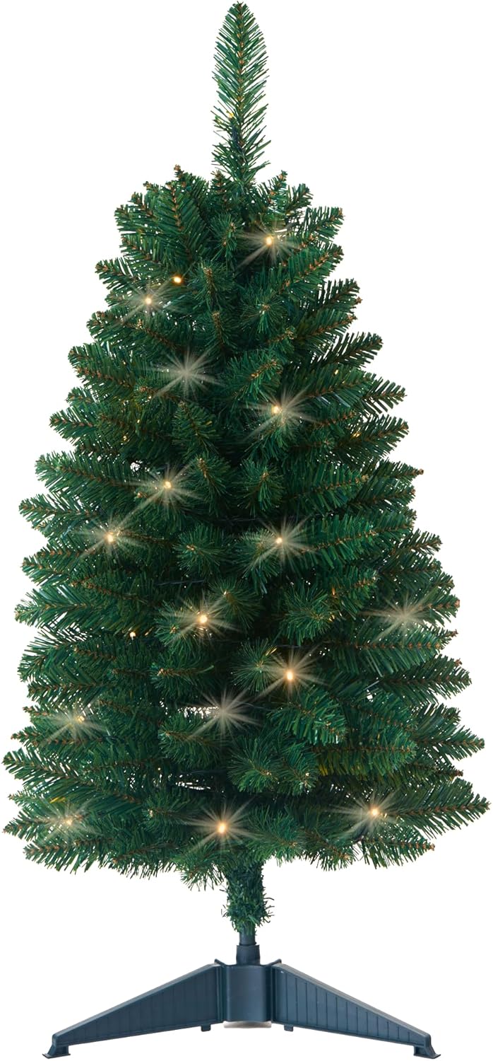 Battery Operated Desktop Xmas Tree with 50 LED (Green) 17"D x 17"W x 36"H
