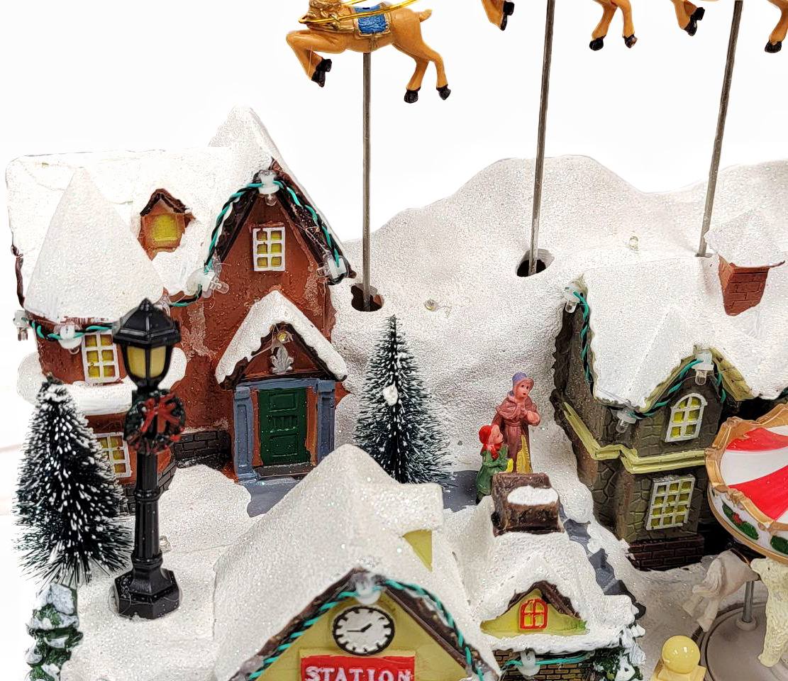 Snow-covered Village Christmas Decoration. Christmas Village