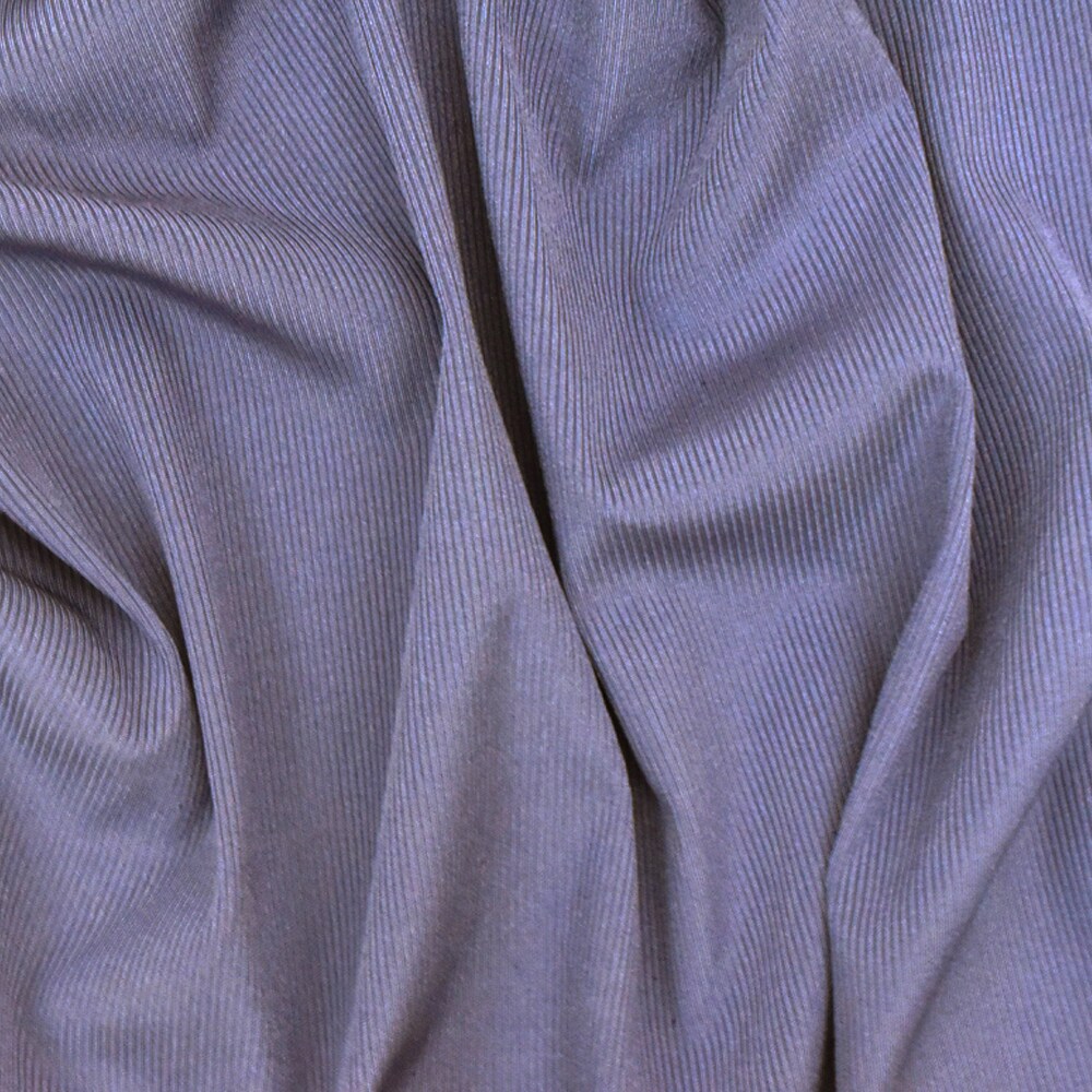 Dusty Periwinkle Purple Famous Designer Stretch 2x2 Rib Knit Fabric By the Yard