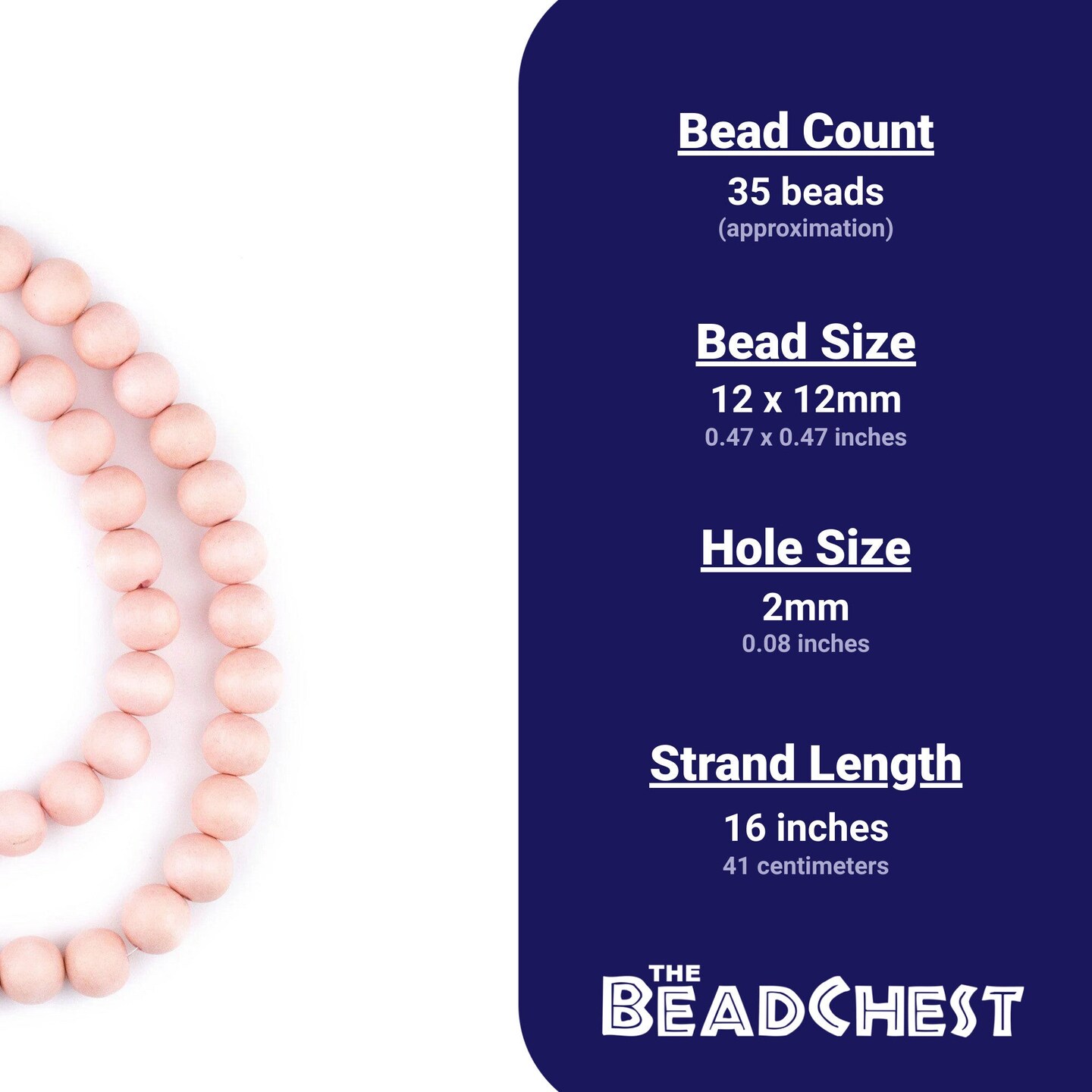 The Bead Chest Natural 12mm Wooden Beads in Pink for Jewelry Making – Round Loose Wood Spacer Beads I Approximately 35 Beads