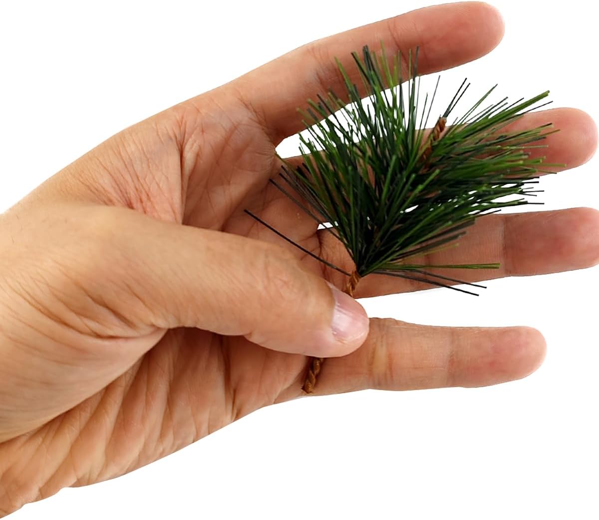 62PCS Artificial Green Pine Needles Branches Stems (Green) 0.02"D x 0.02"W x 0.02"H