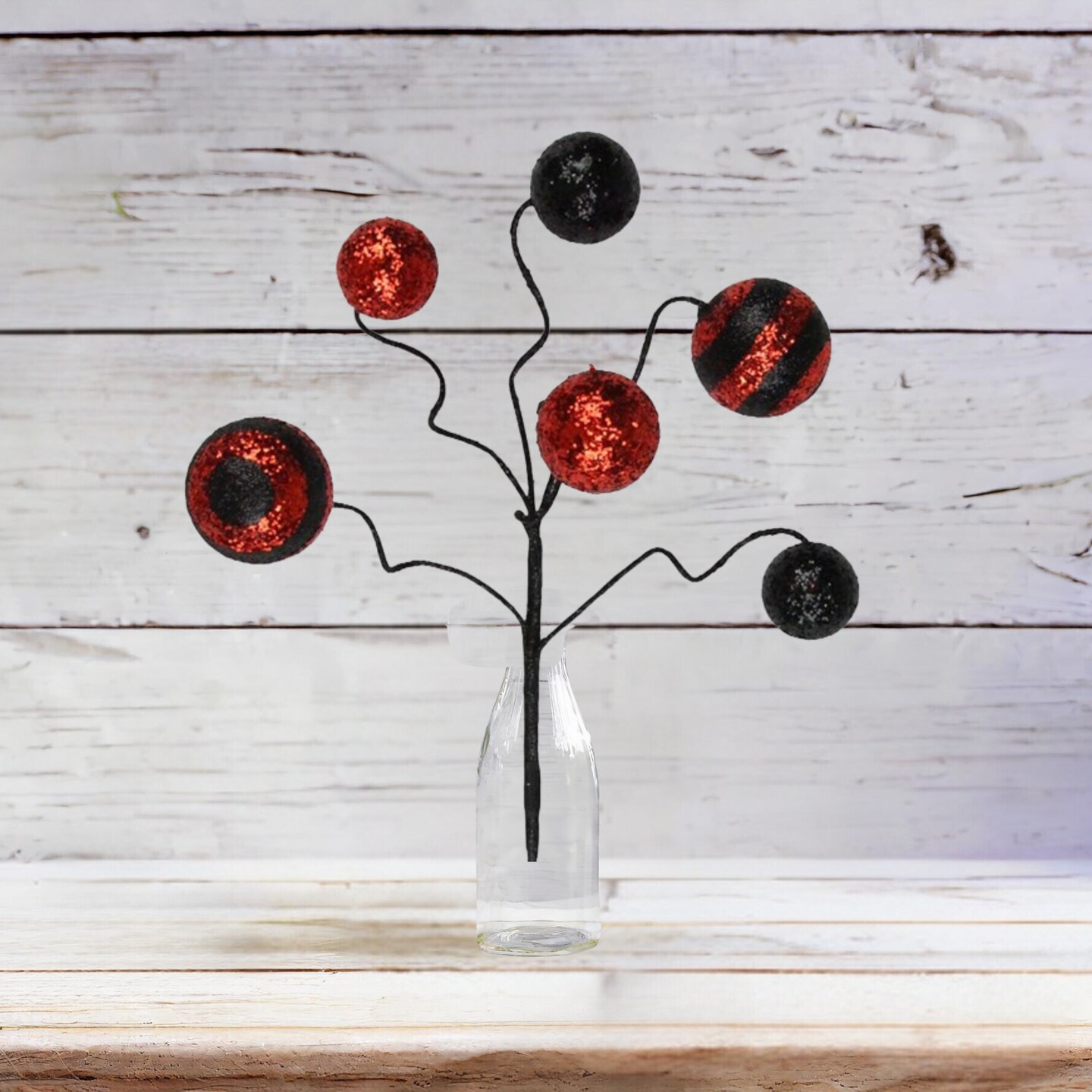 17&#x22; Glitter Ball Pick: Red &#x26; Black