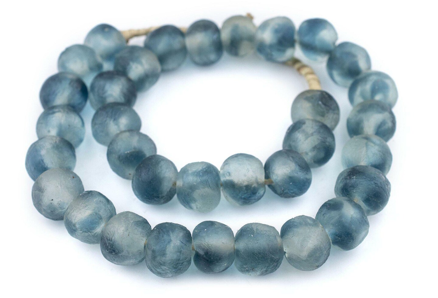 Jumbo Recycled Glass Beads, 21–25mm – African Sea Glass for Wall Hangings, Coffee Table Decor, Shelf Styling, and Home Accents – (Blue Wave Marine) – The Bead Chest