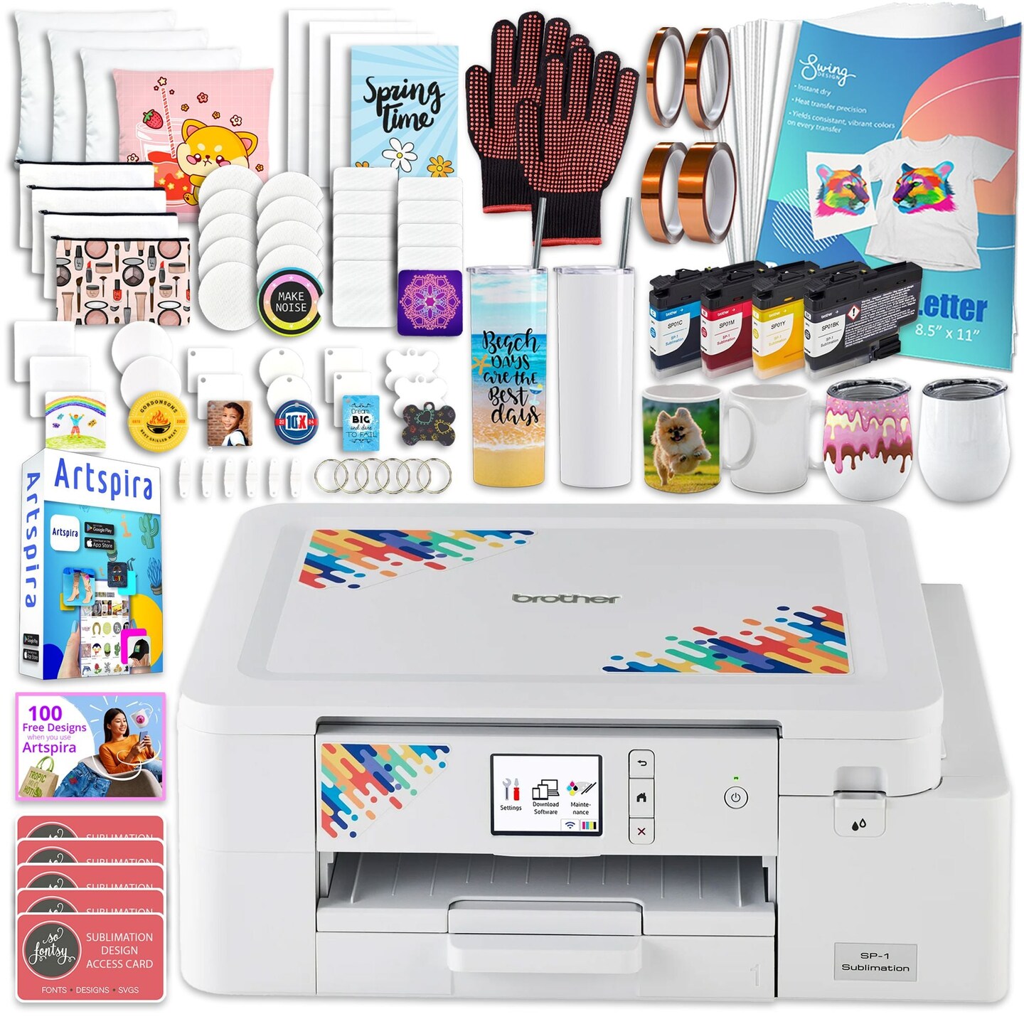 Brother SP-1 Sublimation Printer with Deluxe Starter Bundle