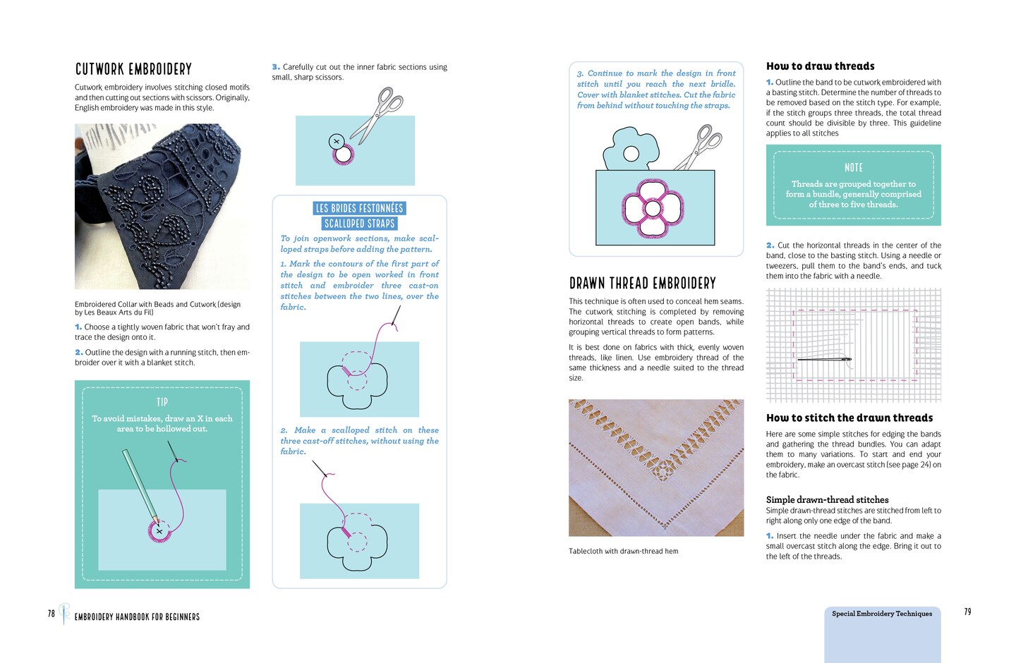 Embroidery Handbook for Beginners: An Illustrated Guide to Tools, Techniques, and Stitches