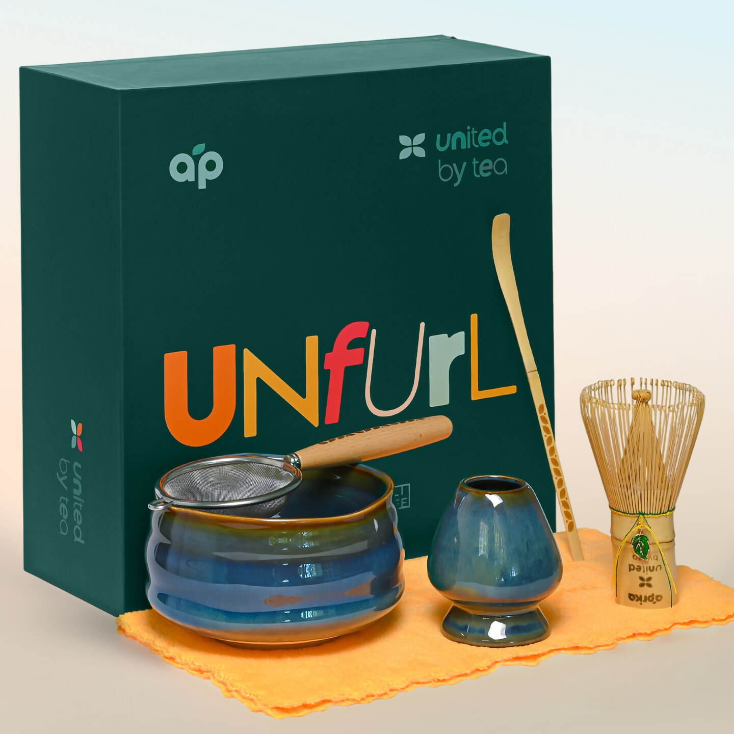 TEANAGOO Matcha Set,7-delige Compleet Theeceremonie kom met schenktuit bamboe - garde (Chasen) schop gardehouder theebereiding set,cadeau voor