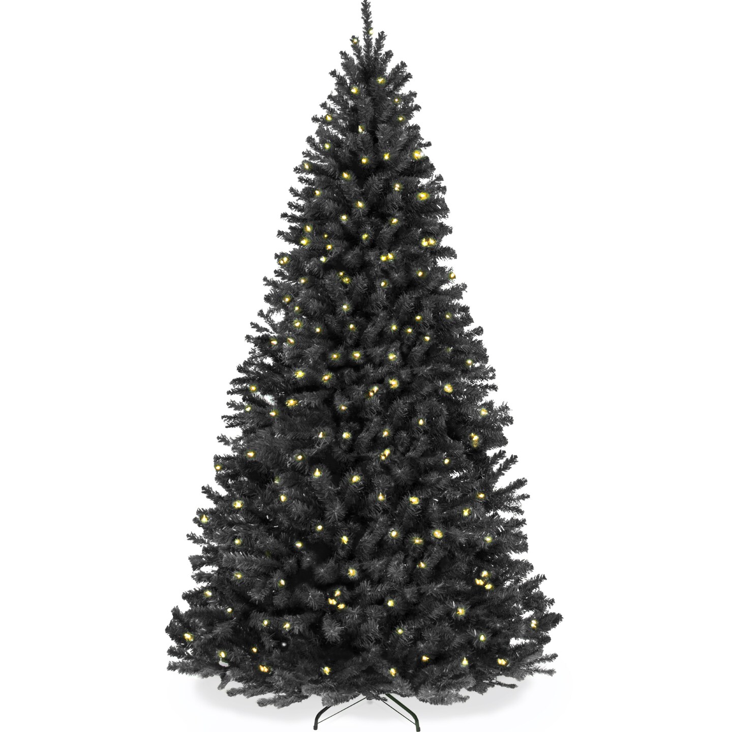 Best Choice Products Artificial Christmas Tree, Premium Pre-Lit Spruce Design, Dense Branches – Black Spruce