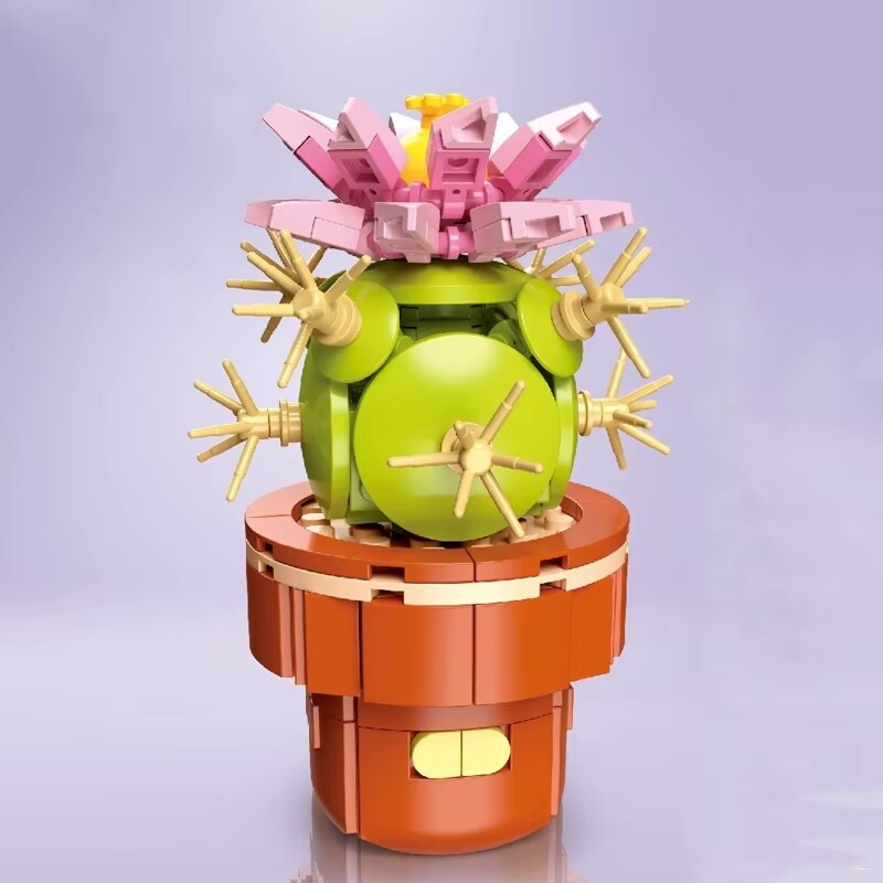 Plant Building Brick Kit - Potted Mini Cactus by Wizardi F07N11-9-3(113)