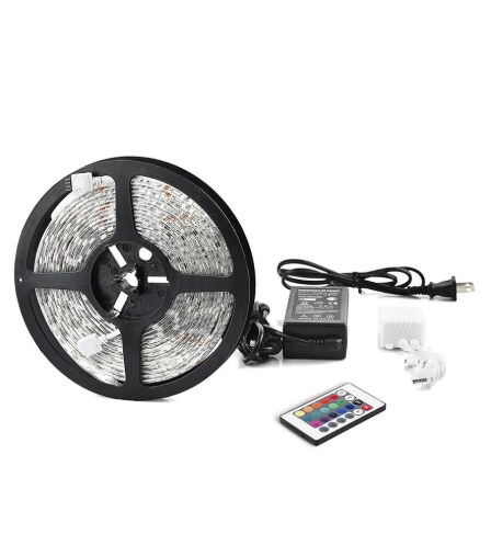 16ft 300 LED 5050 RGB Flexible Light Strip, Waterproof, Cuttable, Remote Control