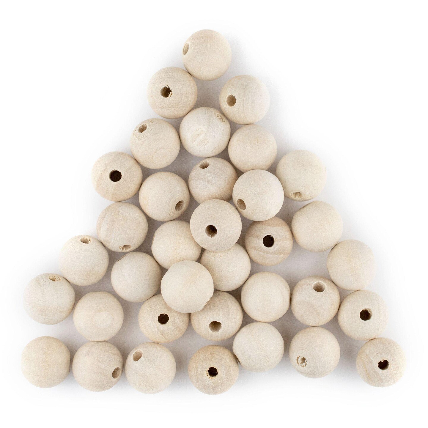 The Bead Chest Unfinished Natural Wood Beads (20mm, Set of 30)