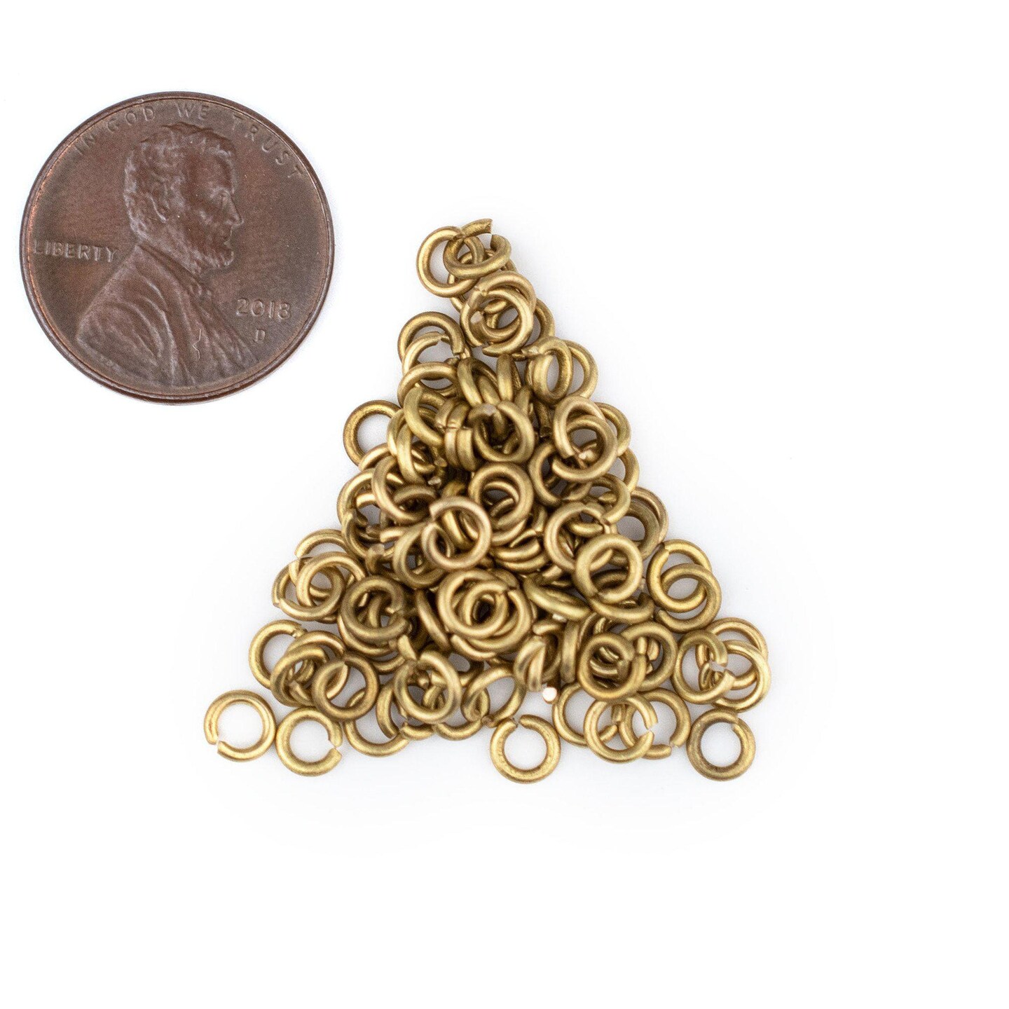 The Bead Chest Brass 4mm Round Open Jump Rings, Pack of 100
