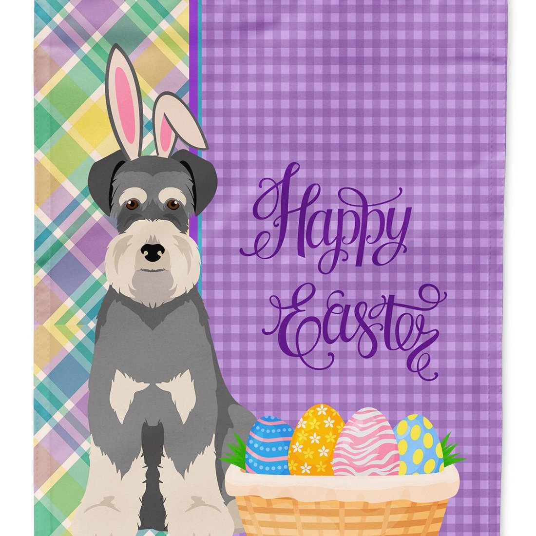 Edge Collections - 11.25" X 15.50" - Multicolor - Schnauzer Easter Yard Banner - 1 Piece