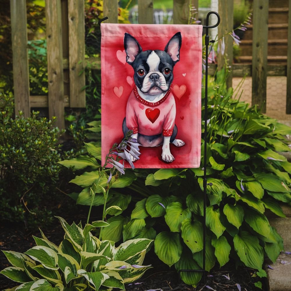 Edge Collections - 11.25" X 15.50" - Multicolor - My Valentine Decorative Boston Terrier - 1 Piece