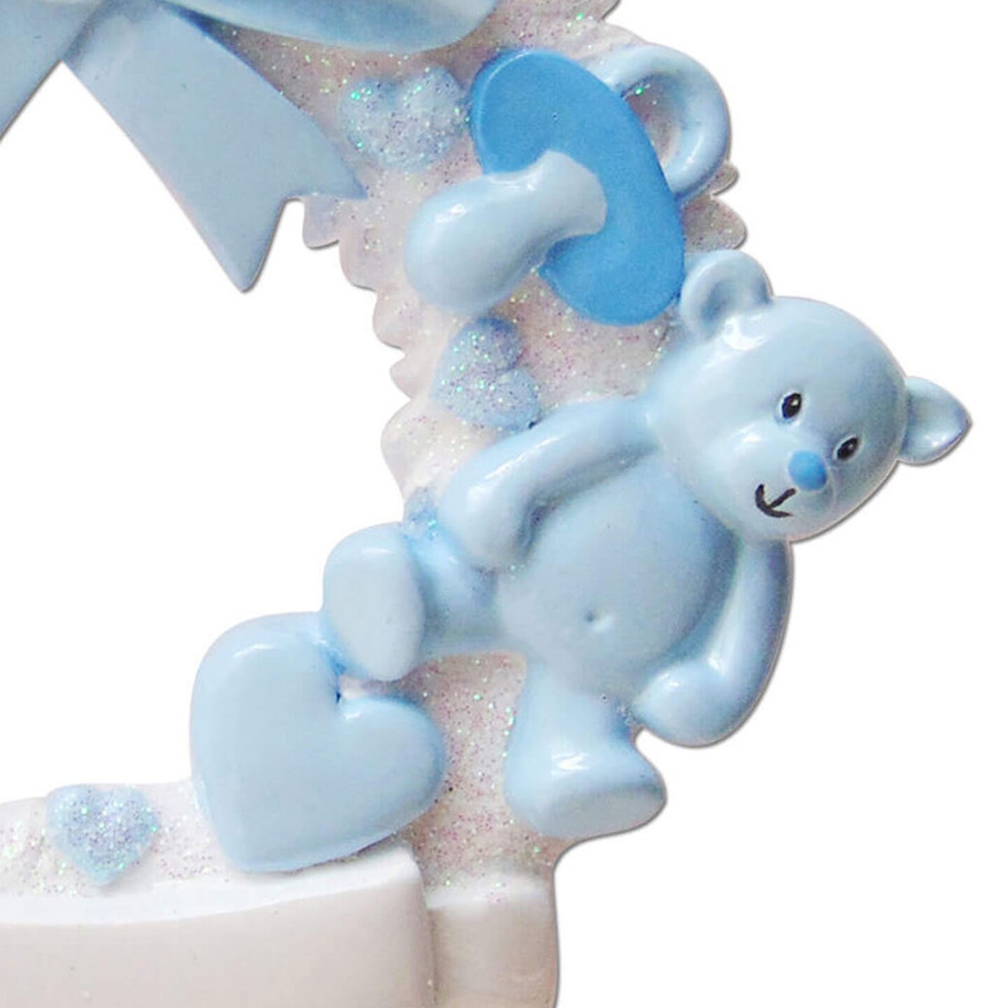 3" Baby Boy Wreath Customizable Ornament Personalized First Christmas Keepsake