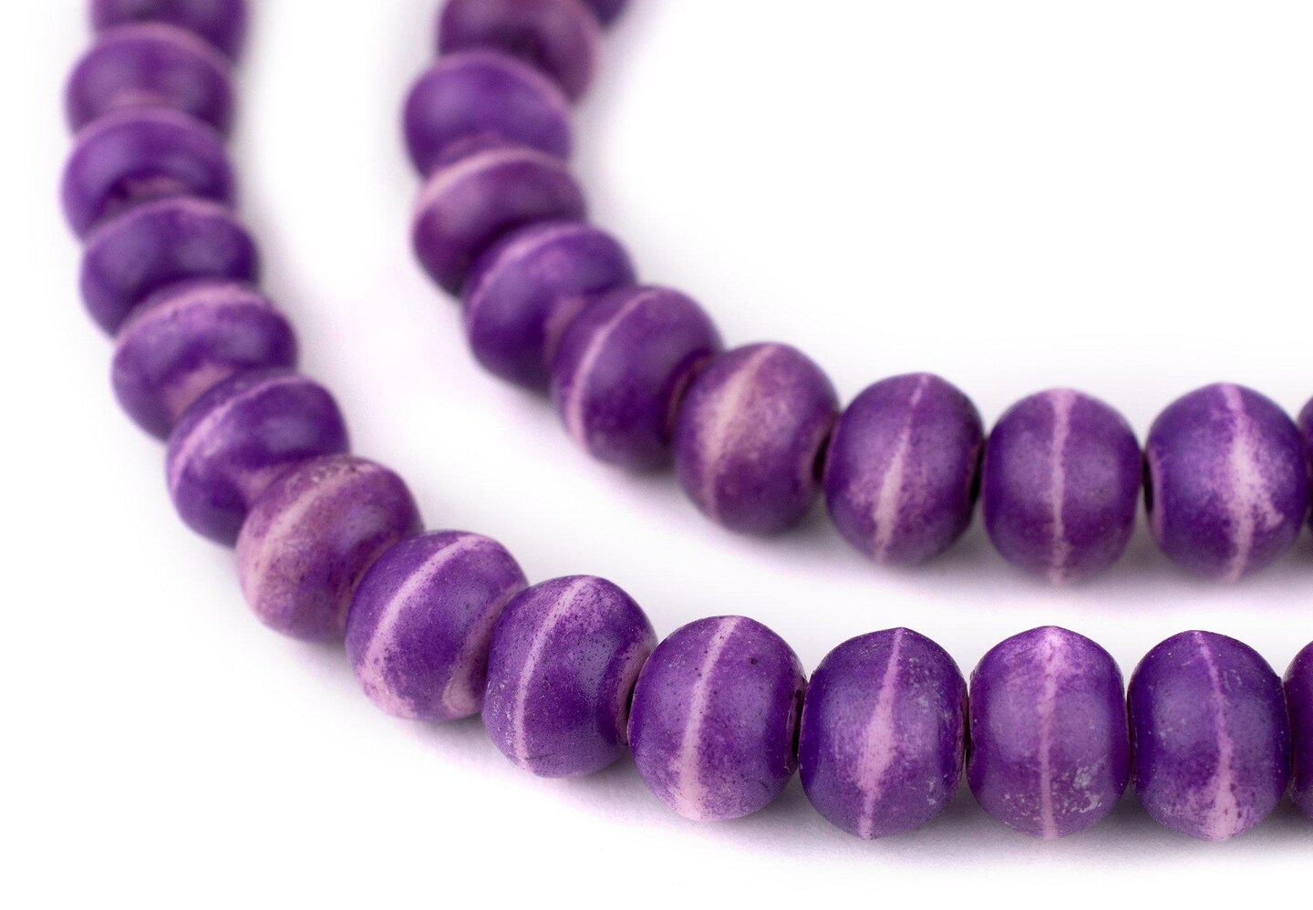 The Bead Chest Purple Bone Mala Prayer Beads (12mm)