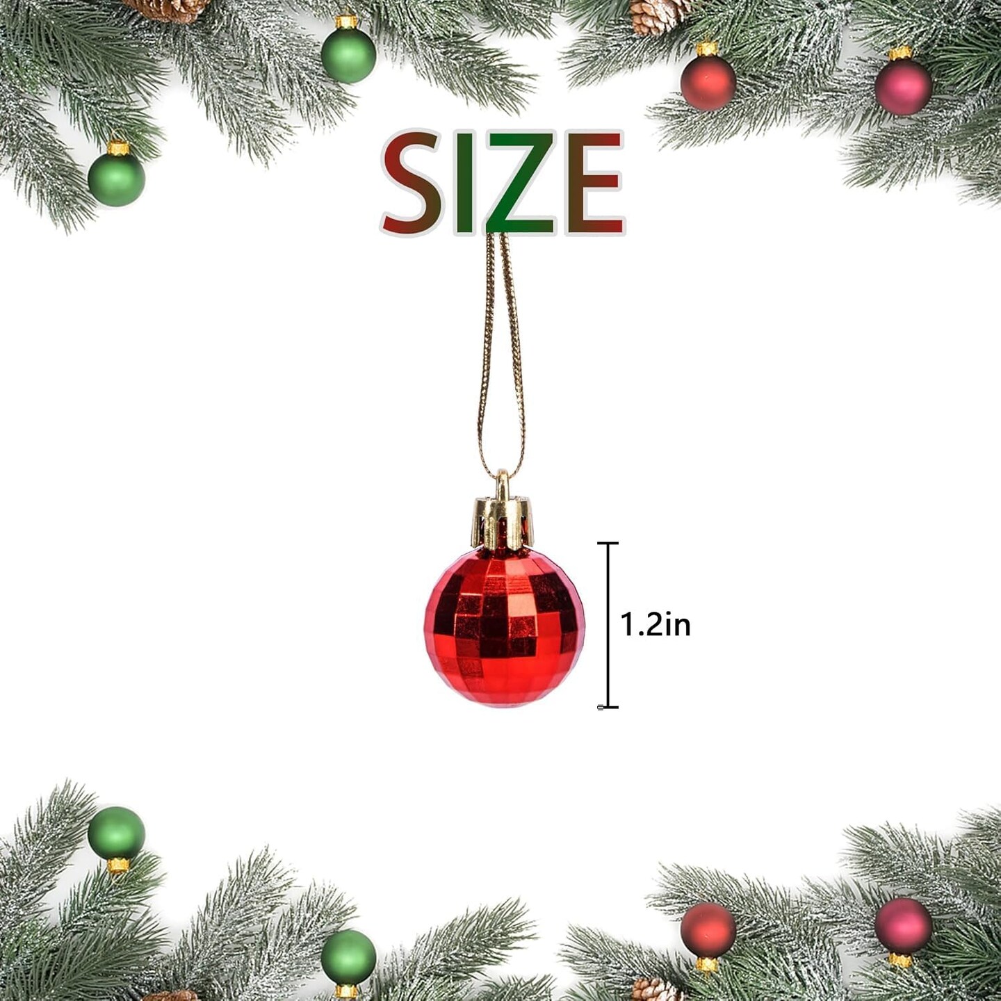 36 PCS Mini Christmas Ball Ornaments (Multicolor)