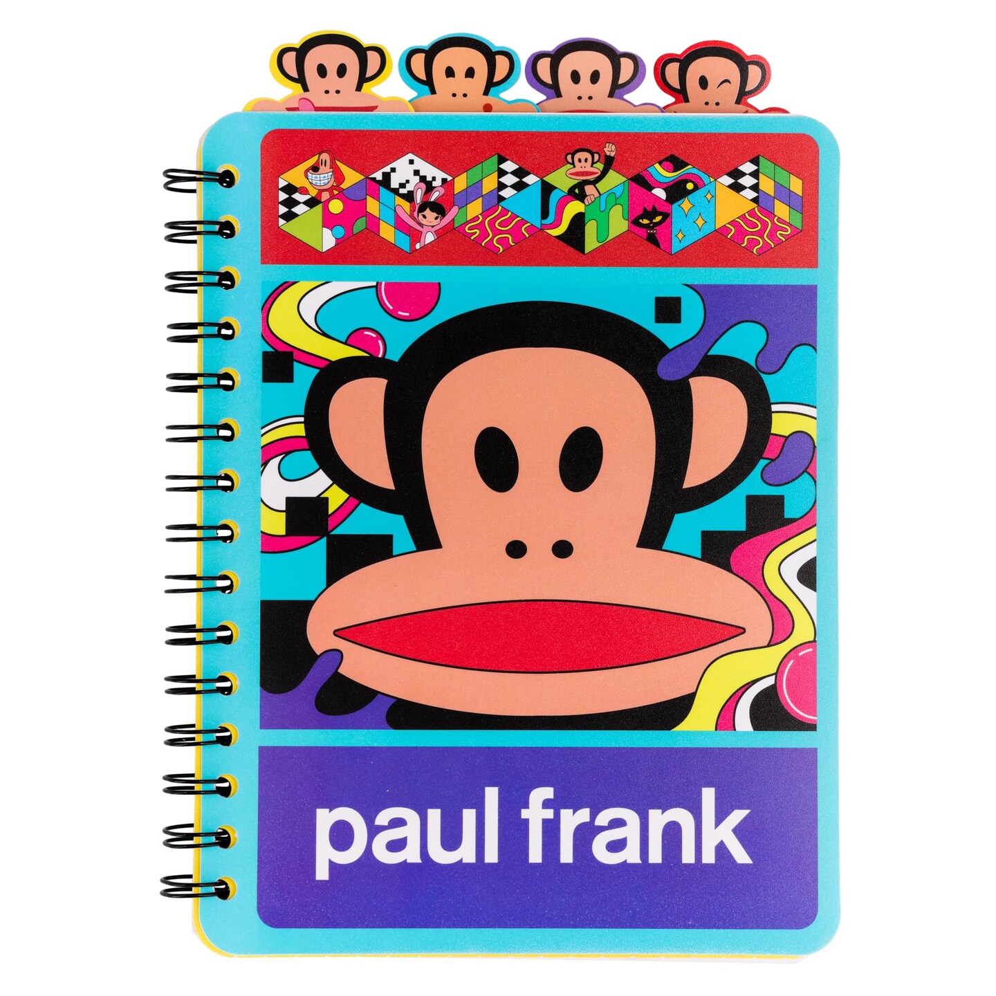 Paul Frank 4-Tab Spiral Notebook With 160 Dotted Sheets | 6 x 9 Inches