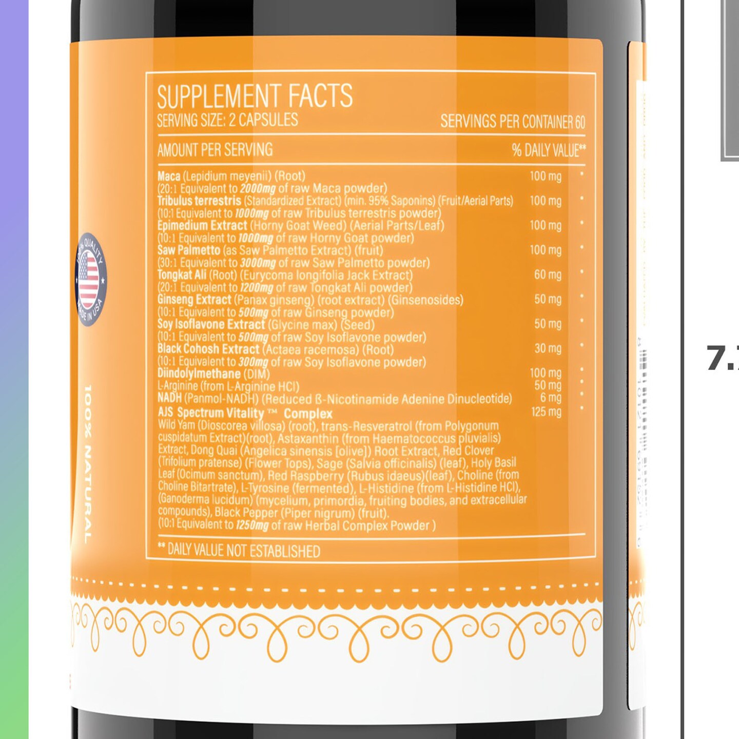 Vital Edge Premium Advanced Performance Supplement for Energy Focus & Recovery