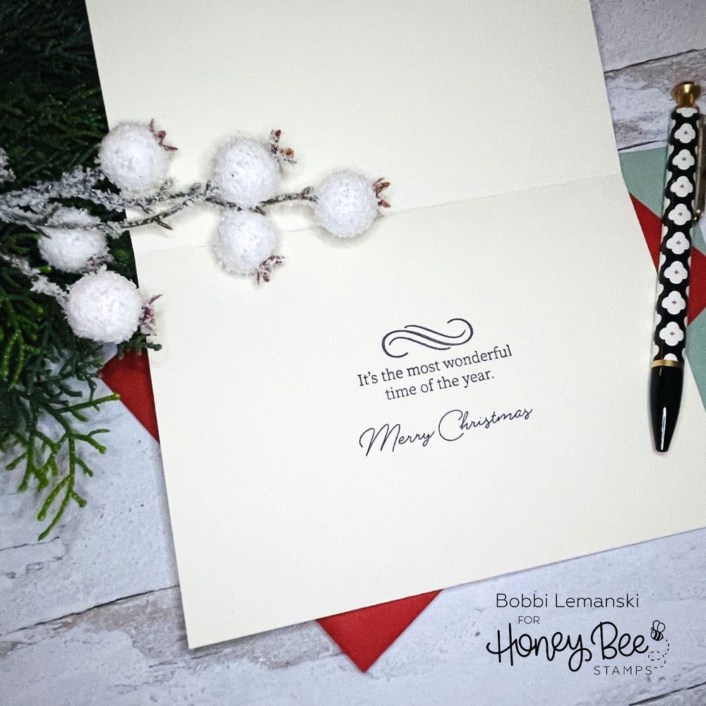 Inside: Holiday Sentiments - Honey Cuts - Coordinating Dies