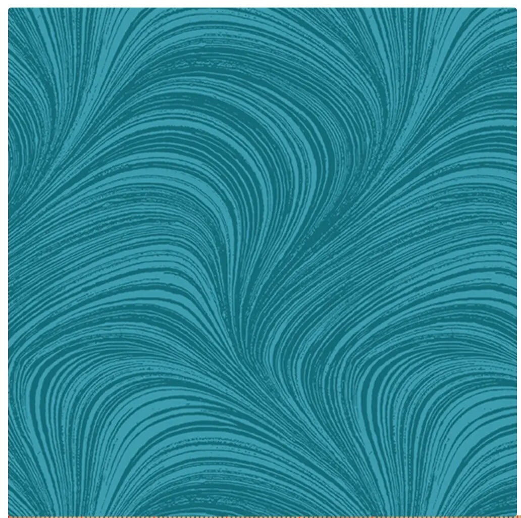Blue Turquoise Color Wave Texture Flannel Wideback Fabric per yard