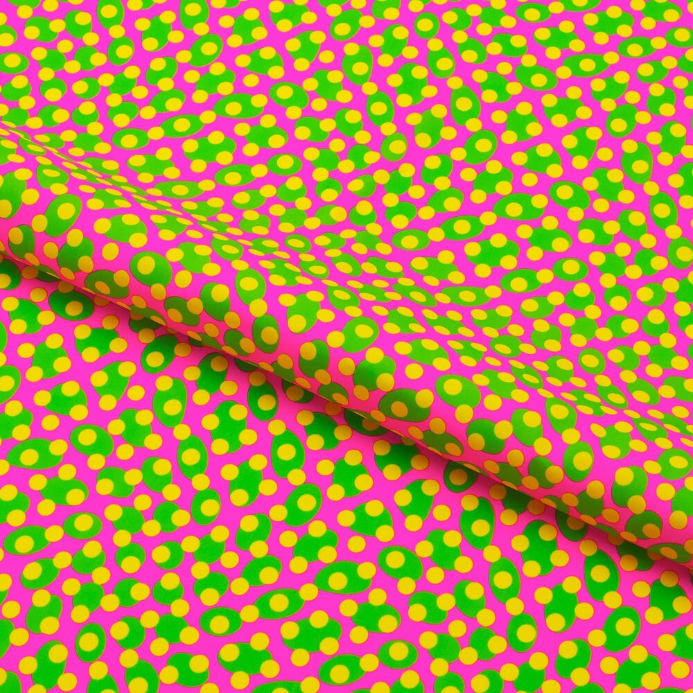 1 Yard Lava Lamp Dots Printed Spandex Fabric for Swimwear Dancewear and Cosplay