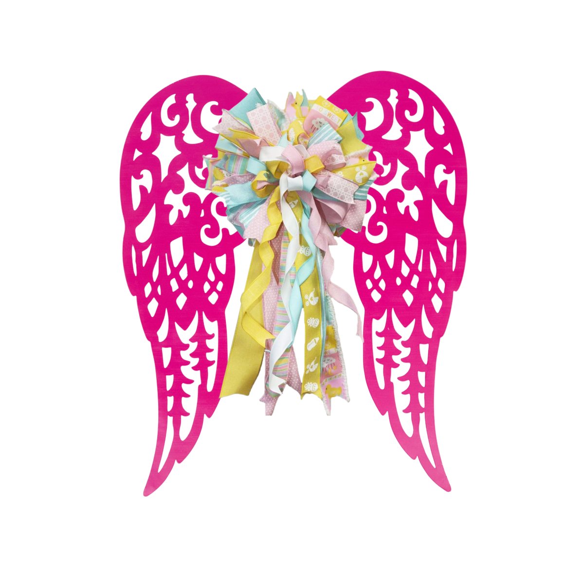 17&#x22; Metal Filigree Angel Wings: Hot Pink
