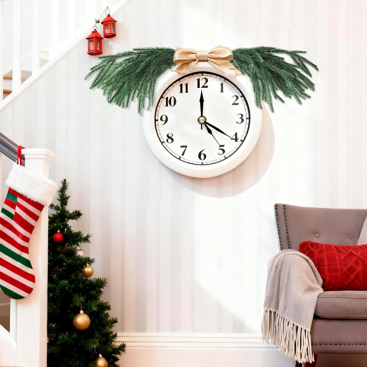 10 PCS Christmas Norfolk Pine Stems Real Touch (Deep Green) 1&#x22;D x 1&#x22;W x 1&#x22;H