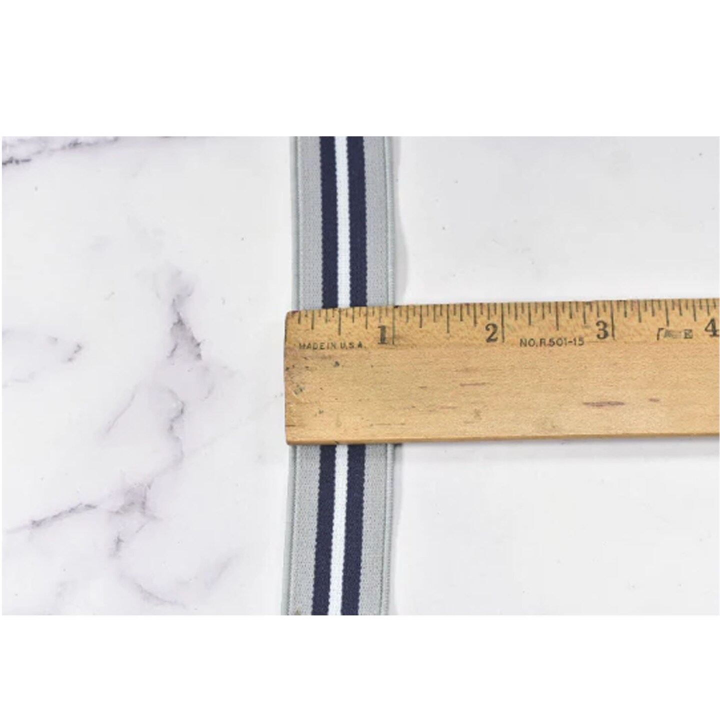 1 Yard Gray and Navy Blue Sports Elastic Trim for Clothing Costumes 1 inch Width