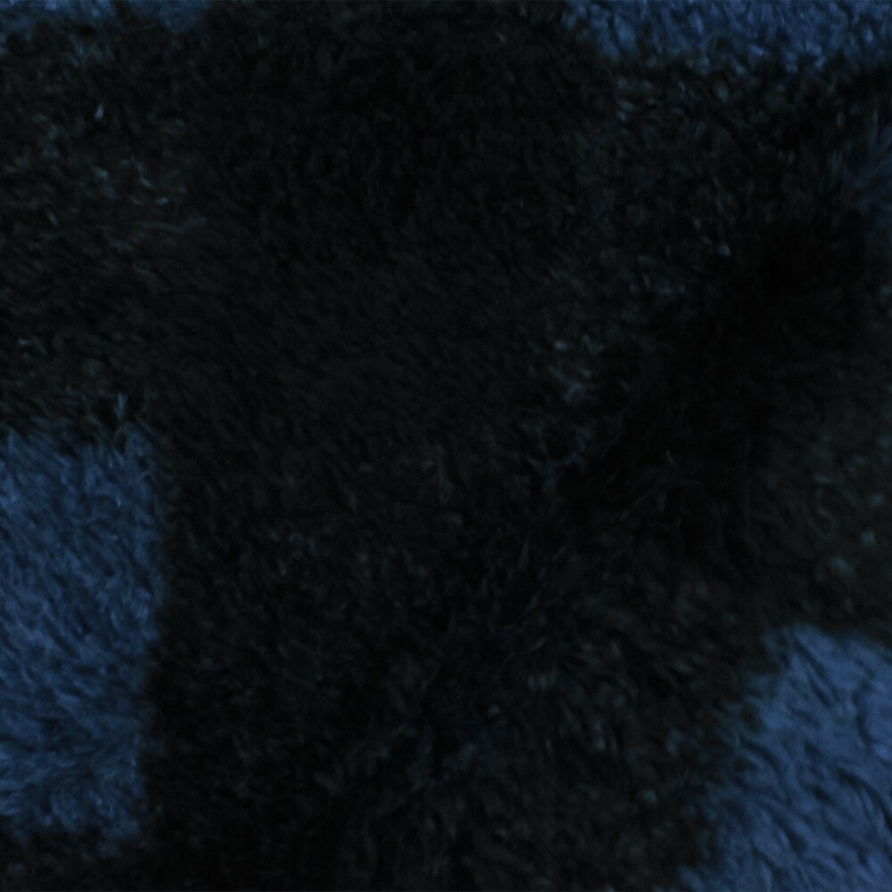 Blue-Black Check Printed Double Sided Sherpa Fleece Knit Fabric By the Yard