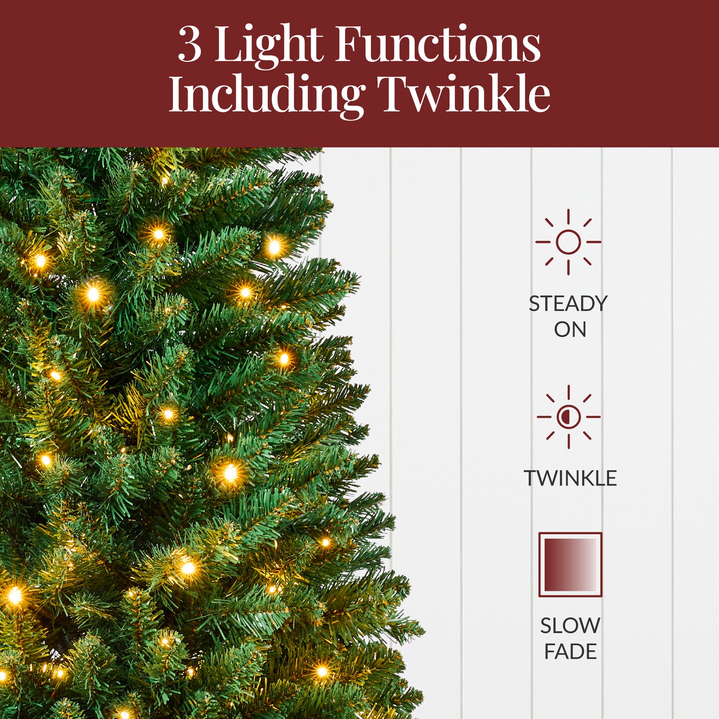 Best Choice Products Pre-Lit Potted Christmas Tree, Classic Artificial Holiday Décor, w/ Twinkling White LEDs