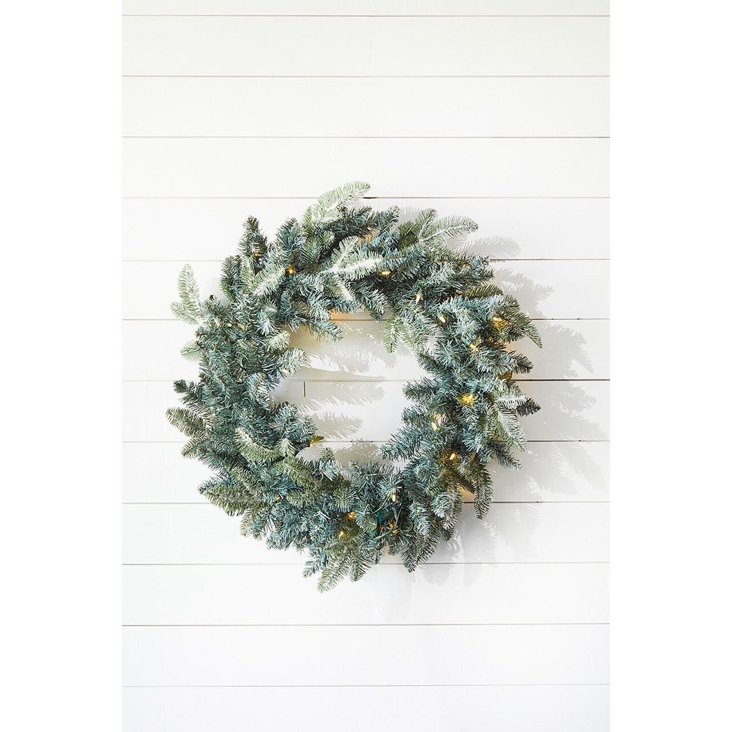 22" Park Hill Frosted Blue Spruce LED Wreath Winter Wonderland Lighted Decor
