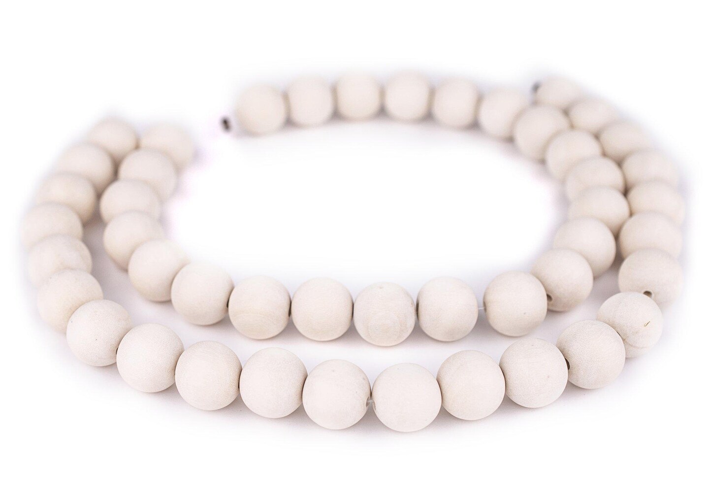 The Bead Chest Natural 18mm Wooden Beads in White for Jewelry Making – Round Loose Wood Spacer Beads I Approximately 24 Beads