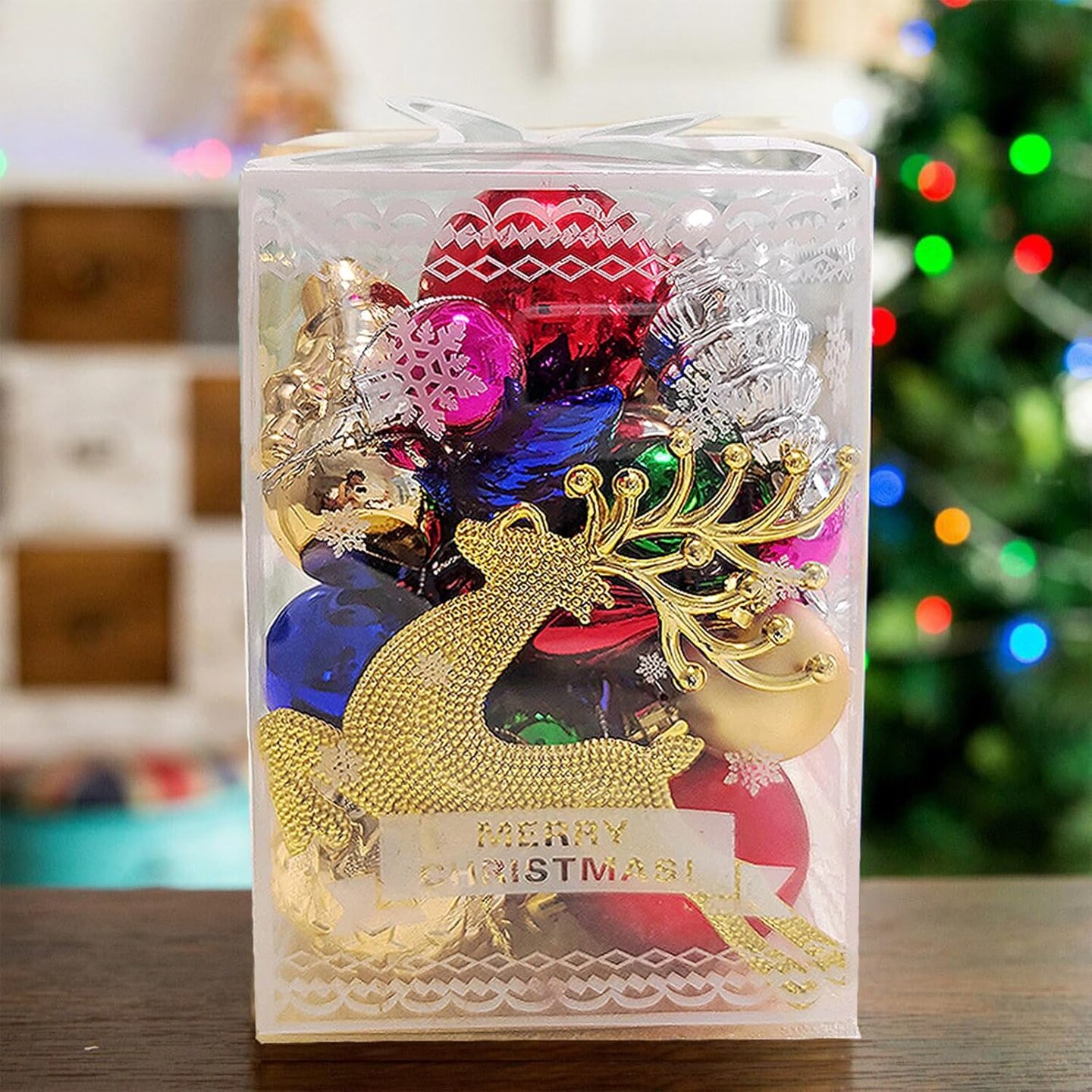 30 Pcs Multi Color Christmas Ball Ornaments (Bright and Colorful)