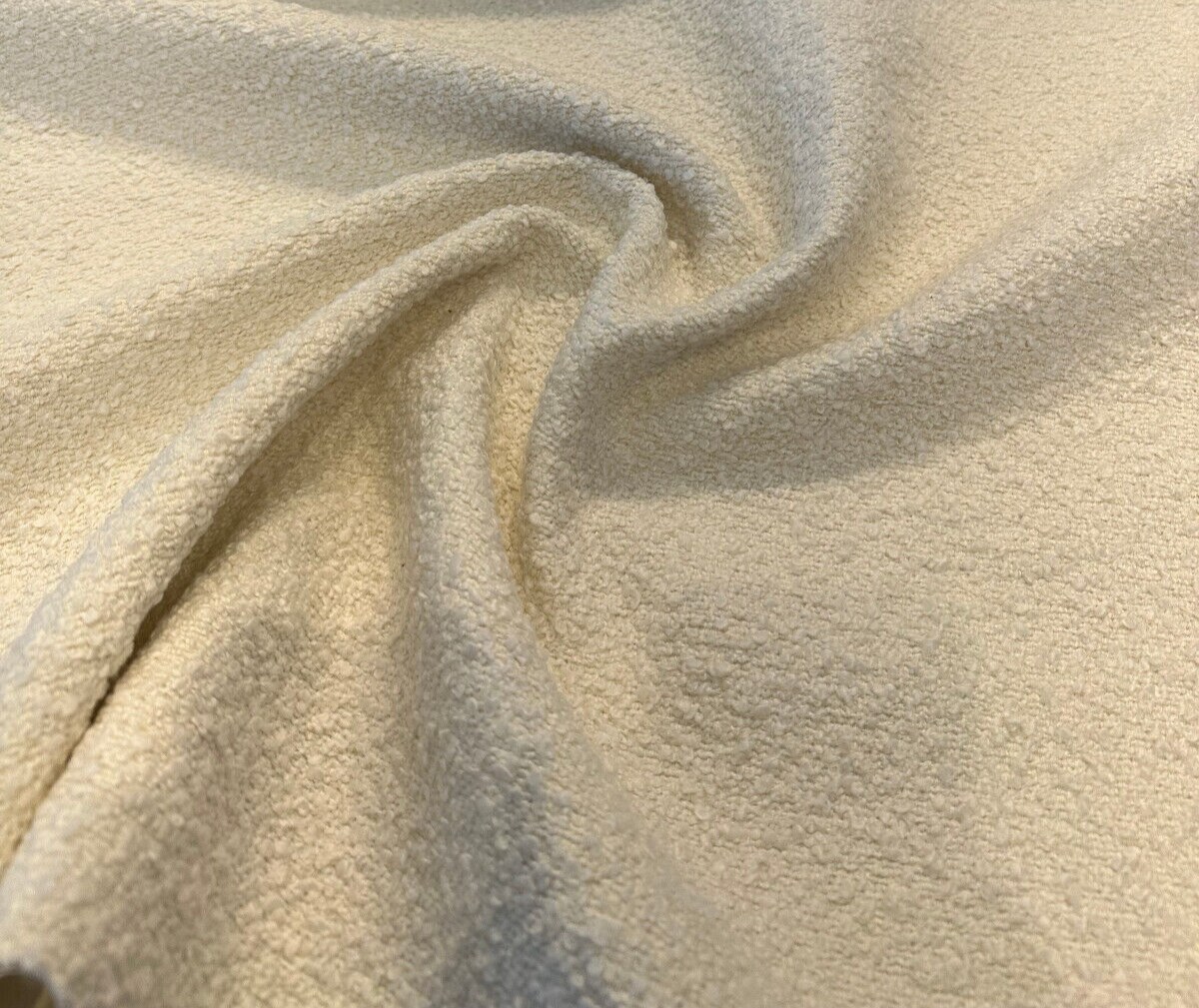 1 Yard Ivory Boucle Upholstery Fabric Soft Textured 54–56" Width 100% Polyester