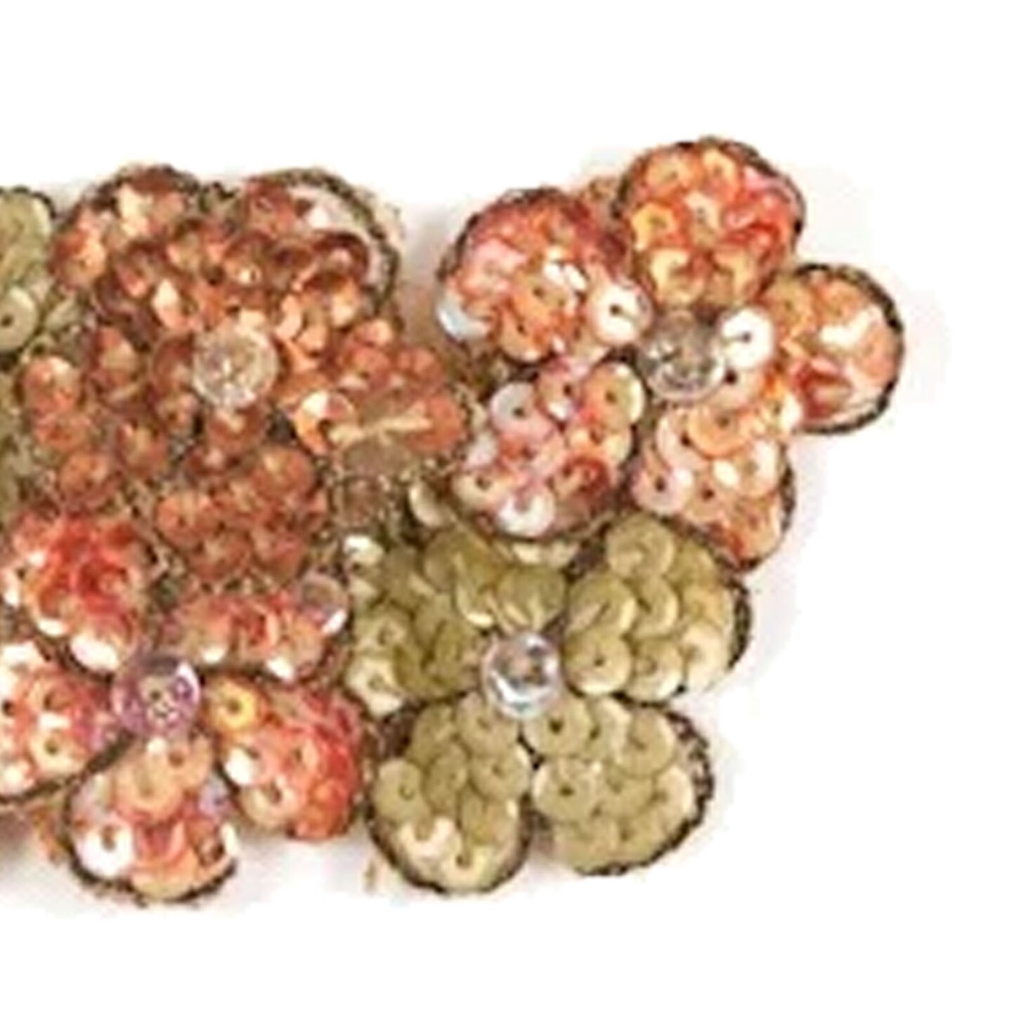 Flower Sequins Patch 3.30 x 1.50 Inch Beaded Decorative Sewing Applique